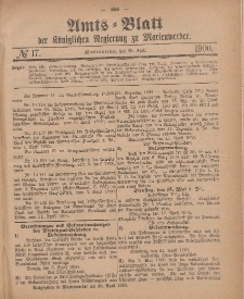 Amts-Blatt der Königlichen Regierung zu Marienwerder, 25. April 1900, No. 17.