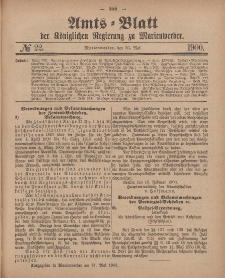 Amts-Blatt der Königlichen Regierung zu Marienwerder, 30. Mai 1900, No. 22.