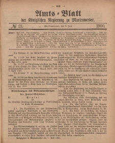 Amts-Blatt der Königlichen Regierung zu Marienwerder, 6. Juni 1900, No. 23.