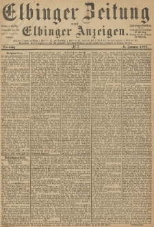 Elbinger Zeitung und Elbinger Anzeigen, Nr. 7 Sonntag 9. Januar 1887