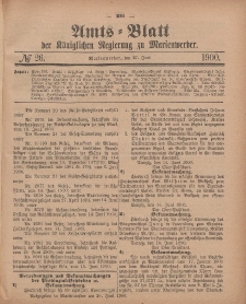 Amts-Blatt der Königlichen Regierung zu Marienwerder, 27. Juni 1900, No. 26.