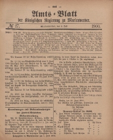 Amts-Blatt der Königlichen Regierung zu Marienwerder, 4. Juli 1900, No. 27.