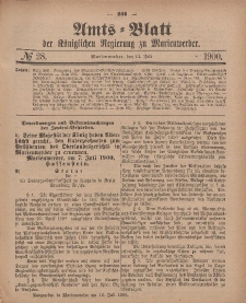 Amts-Blatt der Königlichen Regierung zu Marienwerder, 11. Juli 1900, No. 28.