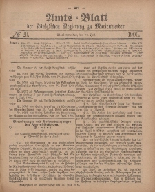 Amts-Blatt der Königlichen Regierung zu Marienwerder, 18. Juli 1900, No. 29.