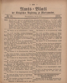 Amts-Blatt der Königlichen Regierung zu Marienwerder, 25. Juli 1900, No. 30.
