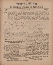 Amts-Blatt der Königlichen Regierung zu Marienwerder, 29. August 1900, No. 35.