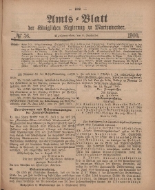 Amts-Blatt der Königlichen Regierung zu Marienwerder, 6. September 1900, No. 36.