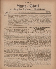 Amts-Blatt der Königlichen Regierung zu Marienwerder, 12. September 1900, No. 37.