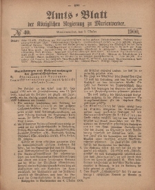 Amts-Blatt der Königlichen Regierung zu Marienwerder, 3. Oktober 1900, No. 40.