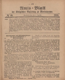Amts-Blatt der Königlichen Regierung zu Marienwerder, 5. Dezember 1900, No. 49.