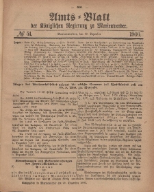 Amts-Blatt der Königlichen Regierung zu Marienwerder, 19. Dezember 1900, No. 51.