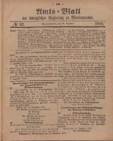 Amts-Blatt der Königlichen Regierung zu Marienwerder, 27. Dezember 1900, No. 52.