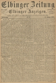 Elbinger Zeitung und Elbinger Anzeigen, Nr. 10 Donnerstag 13. Januar 1887
