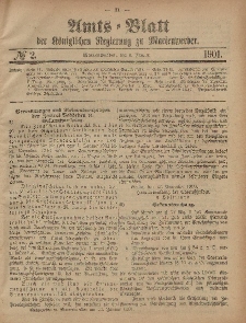 Amts-Blatt der Königlichen Regierung zu Marienwerder, 9. Januar 1901, No. 2.