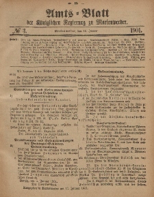 Amts-Blatt der Königlichen Regierung zu Marienwerder, 16. Januar 1901, No. 3.