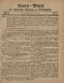 Amts-Blatt der Königlichen Regierung zu Marienwerder, 6. Februar 1901, No. 6.