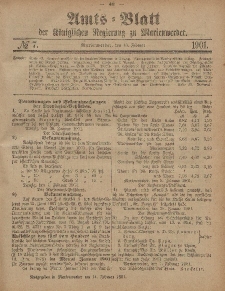 Amts-Blatt der Königlichen Regierung zu Marienwerder, 13. Februar 1901, No. 7.