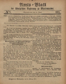 Amts-Blatt der Königlichen Regierung zu Marienwerder, 20. Februar 1901, No. 8.