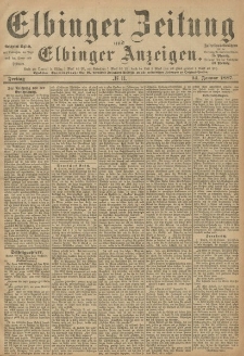 Elbinger Zeitung und Elbinger Anzeigen, Nr. 11 Freitag 14. Januar 1887