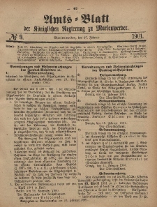 Amts-Blatt der Königlichen Regierung zu Marienwerder, 27. Februar 1901, No. 9.
