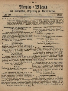Amts-Blatt der Königlichen Regierung zu Marienwerder, 6. März 1901, No. 10.