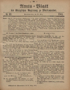 Amts-Blatt der Königlichen Regierung zu Marienwerder, 20. März 1901, No. 12.