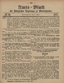 Amts-Blatt der Königlichen Regierung zu Marienwerder, 17. April 1901, No. 16.