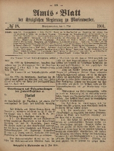 Amts-Blatt der Königlichen Regierung zu Marienwerder, 1. Mai 1901, No. 18.