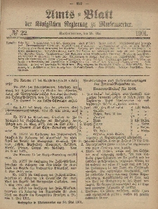 Amts-Blatt der Königlichen Regierung zu Marienwerder, 29. Mai 1901, No. 22.