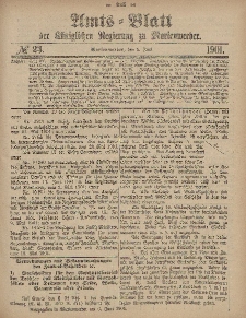 Amts-Blatt der Königlichen Regierung zu Marienwerder, 5. Juni 1901, No. 23.