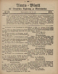 Amts-Blatt der Königlichen Regierung zu Marienwerder, 12. Juni 1901, No. 24.