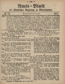 Amts-Blatt der Königlichen Regierung zu Marienwerder, 19. Juni 1901, No. 25.