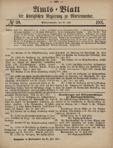 Amts-Blatt der Königlichen Regierung zu Marienwerder, 24. Juli 1901, No. 30.