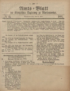 Amts-Blatt der Königlichen Regierung zu Marienwerder, 31. Juli 1901, No. 31.