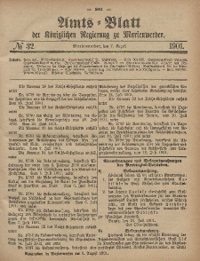Amts-Blatt der Königlichen Regierung zu Marienwerder, 7. August 1901, No. 32.