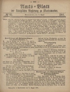 Amts-Blatt der Königlichen Regierung zu Marienwerder, 14. August 1901, No. 33.