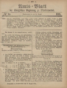 Amts-Blatt der Königlichen Regierung zu Marienwerder, 21. August 1901, No. 34.