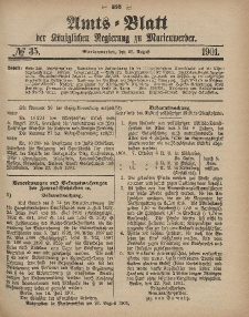Amts-Blatt der Königlichen Regierung zu Marienwerder, 28. August 1901, No. 35.
