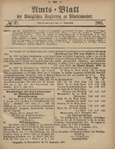 Amts-Blatt der Königlichen Regierung zu Marienwerder, 11. September 1901, No. 37.