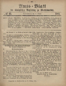 Amts-Blatt der Königlichen Regierung zu Marienwerder, 16. Oktober 1901, No. 42.
