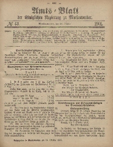 Amts-Blatt der Königlichen Regierung zu Marienwerder, 23. Oktober 1901, No. 43.