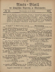 Amts-Blatt der Königlichen Regierung zu Marienwerder, 30. Oktober 1901, No. 44.