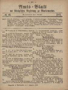 Amts-Blatt der Königlichen Regierung zu Marienwerder, 6. November 1901, No. 45.