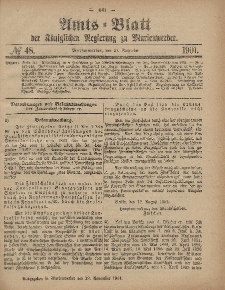 Amts-Blatt der Königlichen Regierung zu Marienwerder, 27. November 1901, No. 48.
