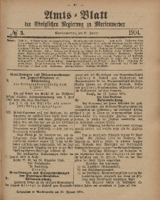 Amts-Blatt der Königlichen Regierung zu Marienwerder, 20. Januar 1904, No. 3.