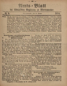 Amts-Blatt der Königlichen Regierung zu Marienwerder, 24. Februar 1904, No. 8.