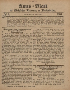 Amts-Blatt der Königlichen Regierung zu Marienwerder, 2. März 1904, No. 9.