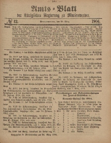 Amts-Blatt der Königlichen Regierung zu Marienwerder, 23. März 1904, No. 12.