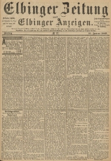 Elbinger Zeitung und Elbinger Anzeigen, Nr. 17 Freitag 21. Januar 1887