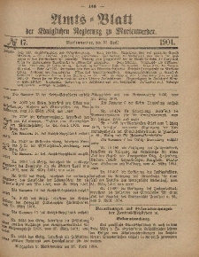 Amts-Blatt der Königlichen Regierung zu Marienwerder, 27. April 1904, No. 17.
